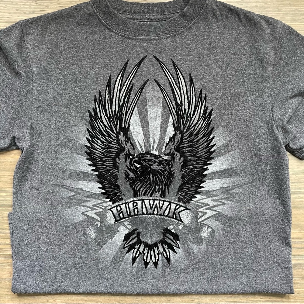 Tony Hawk gray T-shirt with felt hawk sz M